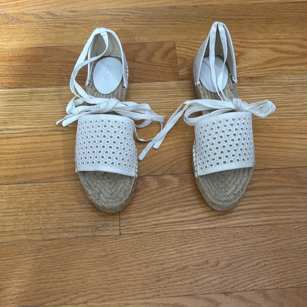 J Crew Women’s White/Tan Slides
